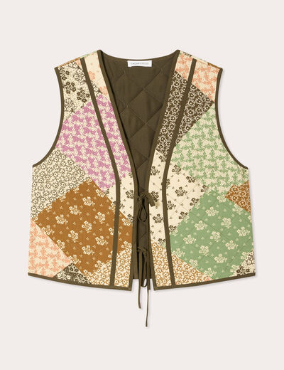 Gilet matelassé sans manches beige femme