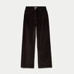 Pantalon bootcut taille haute velours marron fonc&eacute; femme