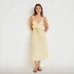 Robe longue &eacute;vas&eacute;e col v bretelles jaune clair femme