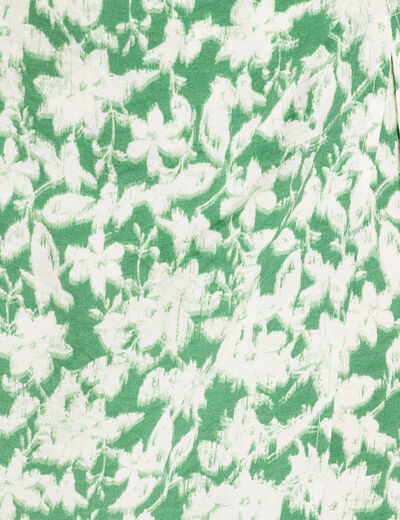 Jupe droite avec fente vert femme