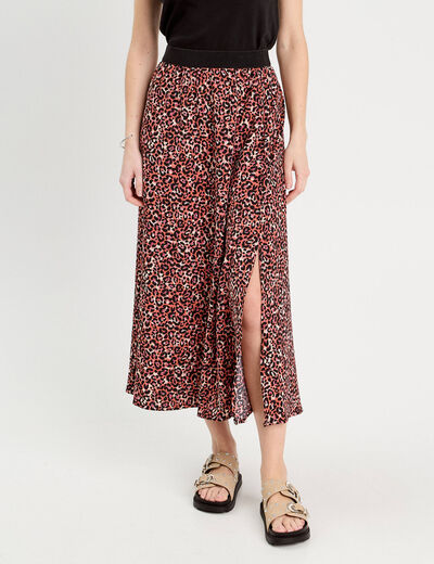 Jupe longue évasée rouge femme