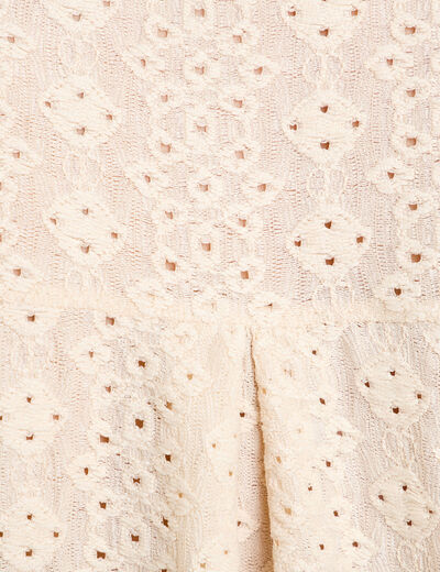 Chemise ajourée ecru femme