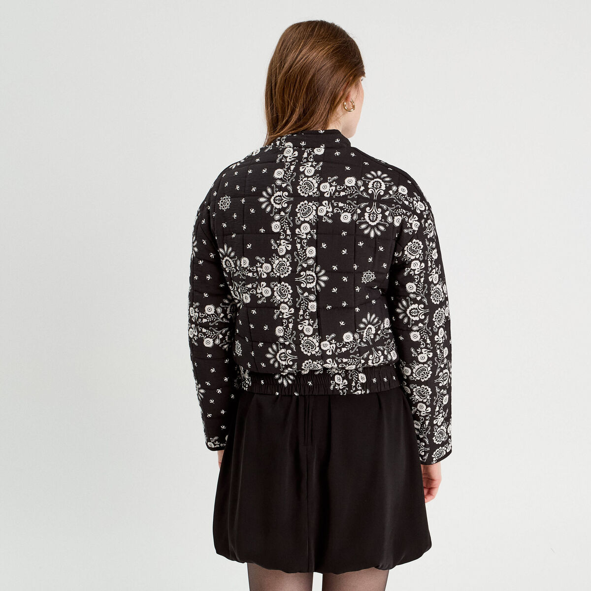 Veste matelass&eacute;e zipp&eacute;e noir femme