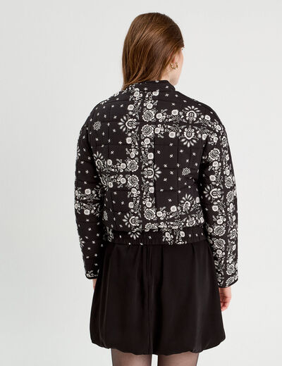 Veste matelassée zippée noir femme