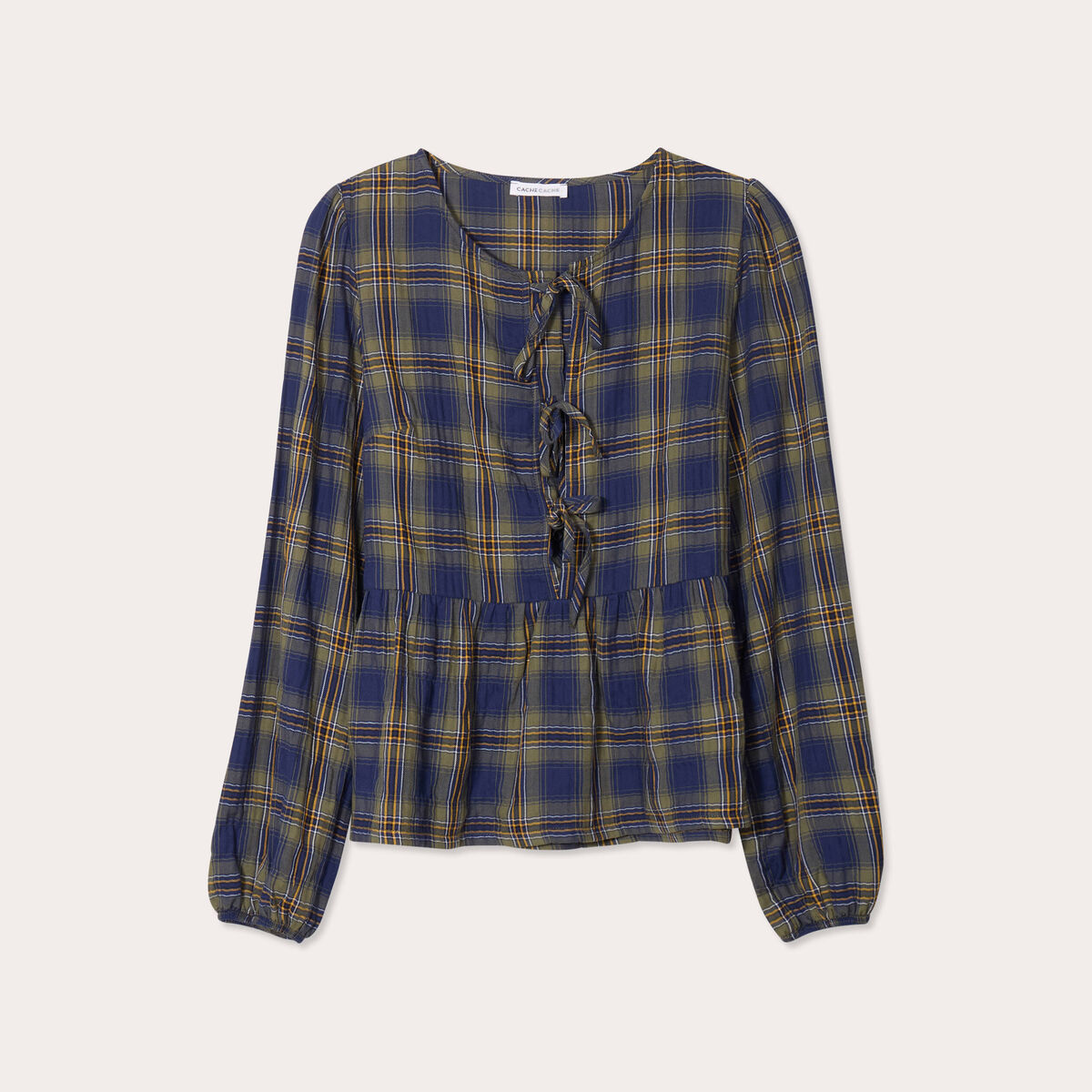 Blouse avec noeuds vert kaki femme