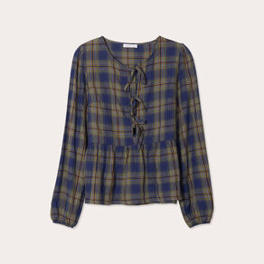blouse avec noeuds vert kaki femme Blouse avec noeuds vert kaki femme