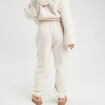Pantalon effet polaire ecru femme