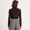 Blouse satin drapé noir femme