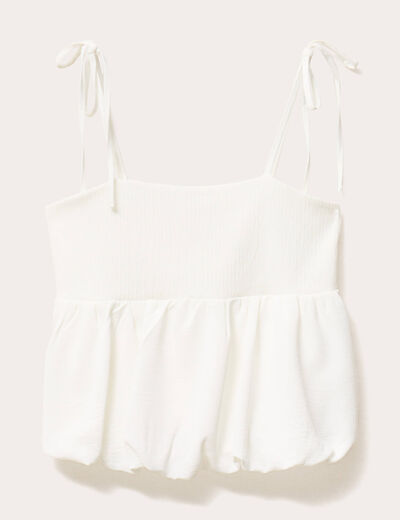 Blouse bretelles fines ecru femme