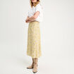 Jupe midi droite boutonnée blanc femme