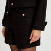 Short en tweed noir femme