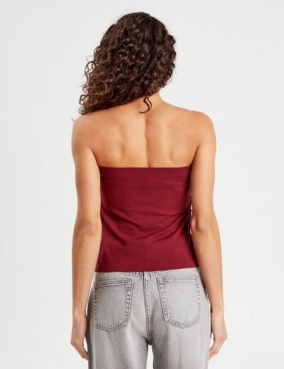 Bustier sans manches bordeaux femme