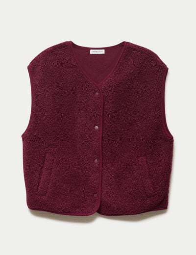 Gilet sans manches effet polaire bordeaux femme