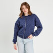 Veste matelassée zippée bleu marine femme