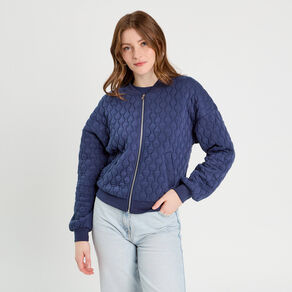 veste matelassee zippee bleu marine femme Veste matelassée zippée bleu marine femme