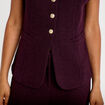 Gilet sans manches tweed violet fonc&eacute; femme