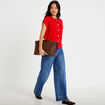 Gilet ample sans manches rouge femme