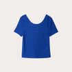 T-shirt broderie anglaise bleu electrique femme