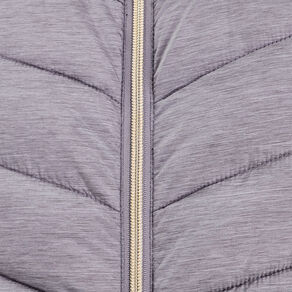 Doudoune droite à capuche gris clair femme