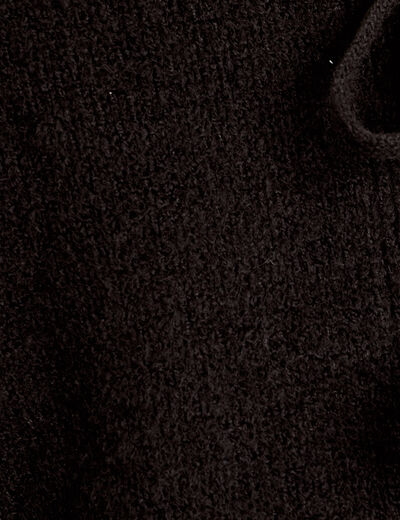 Gilet manches longues noué noir femme