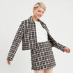 Veste zippée tweed noir femme