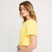 Blouse manches courtes jaune pastel femme