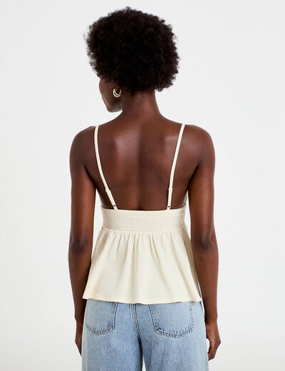 D&eacute;bardeur d&eacute;tail crochet ecru femme