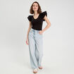 Body manches volants noir femme