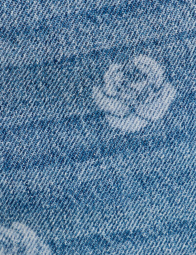 Pantalon wide leg en jean coton denim double stone femme