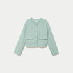 Veste coupe droite courte vert pastel femme