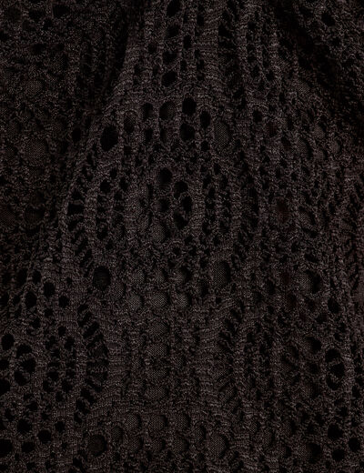 Débardeur cropped dentelle noir femme