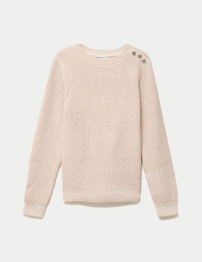 Pull manches longues brillant ivoire femme