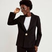 Blazer droit manches longues noir femme