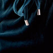 Pantalon large en velours bleu canard femme