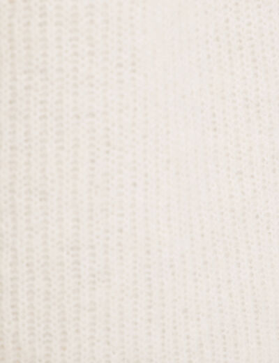 Pull sans manches col roulé ecru femme