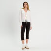 Blouse col claudine et noeuds ecru femme