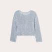 Pull manches longues ajouré bleu pastel femme