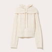 Pull 2-en-1 &agrave; capuche amovible ecru femme