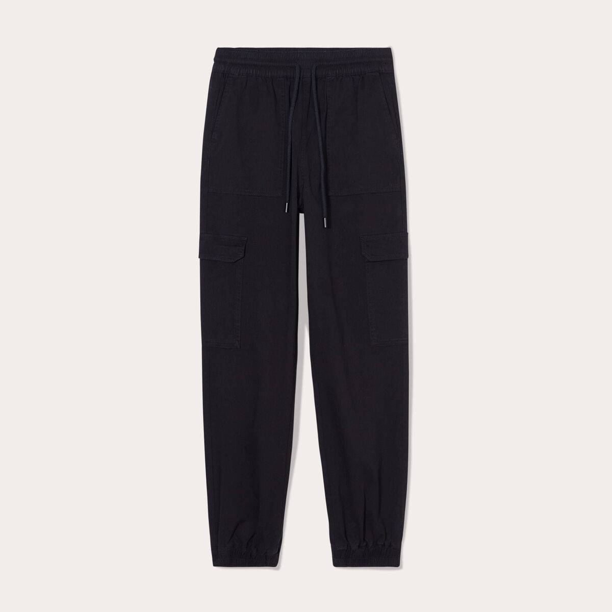 Pantalon cargo slim noir femme