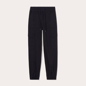 Pantalon cargo slim noir femme