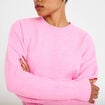 Pull col rond rose femme