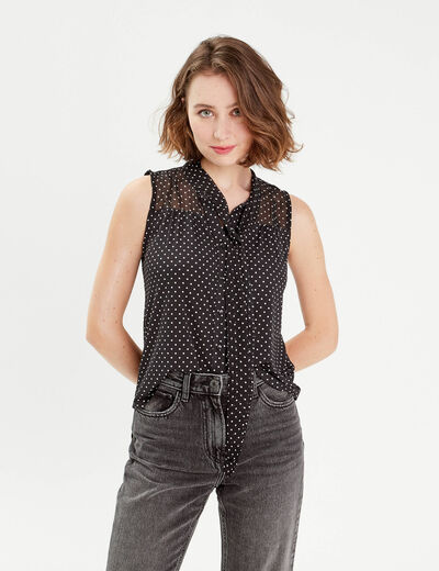 Chemise sans manches noir femme