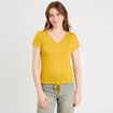 T-shirt détail noeud jaune citron femme
