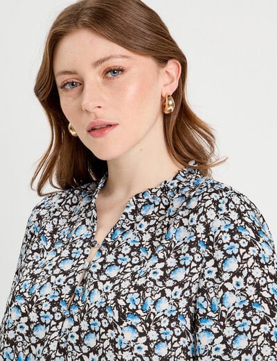 Blouse manches longues noir femme