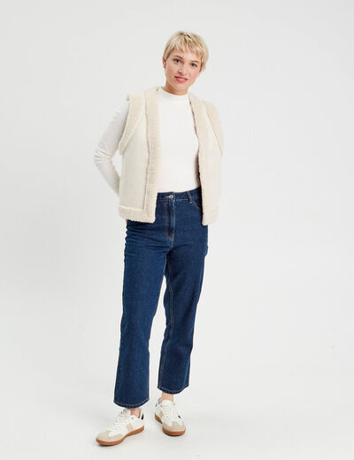 Jeans straight 7/8ème denim brut femme