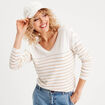 Pull avec boutons beige femme