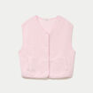 Gilet sans manches effet polaire rose clair femme