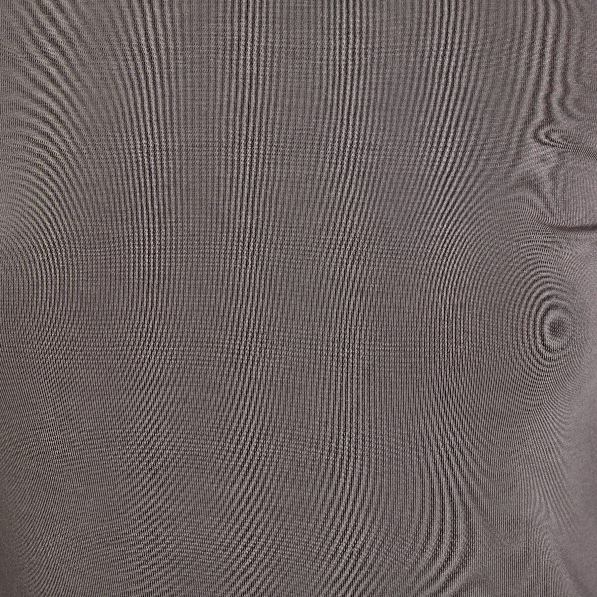 T-shirt uni à manches longues gris foncé femme