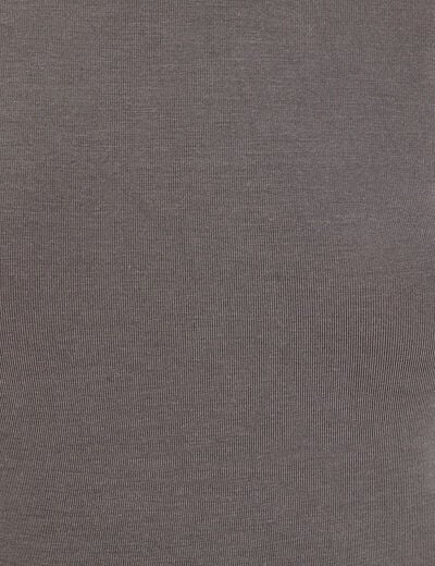 T-shirt uni à manches longues gris foncé femme