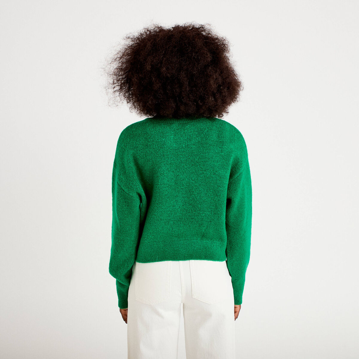 Gilet court nou&eacute; vert fonc&eacute; femme